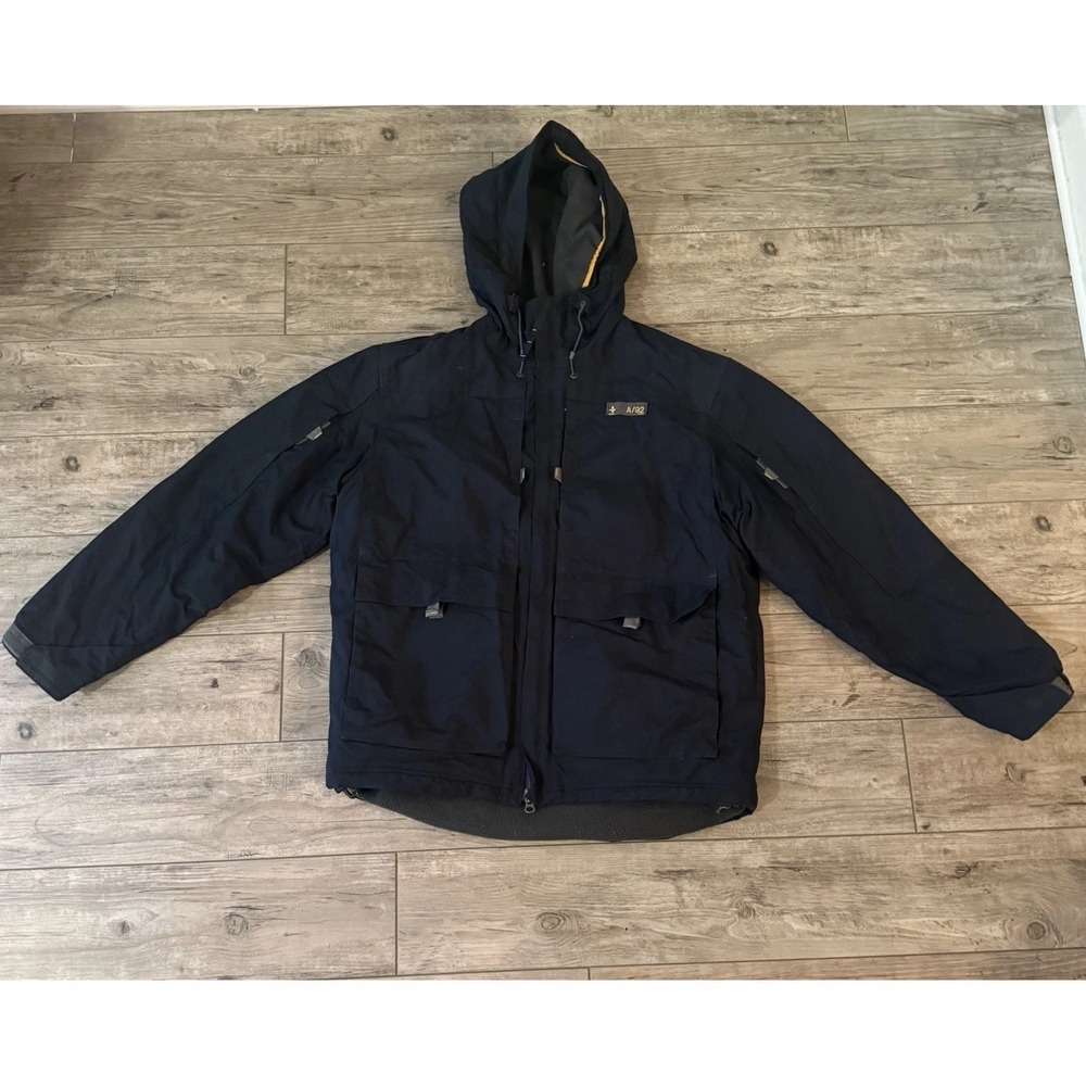 VTG Y2K Abercrombie & Fitch A92 Military Jacket Men's Large Blue Hooded Heavy